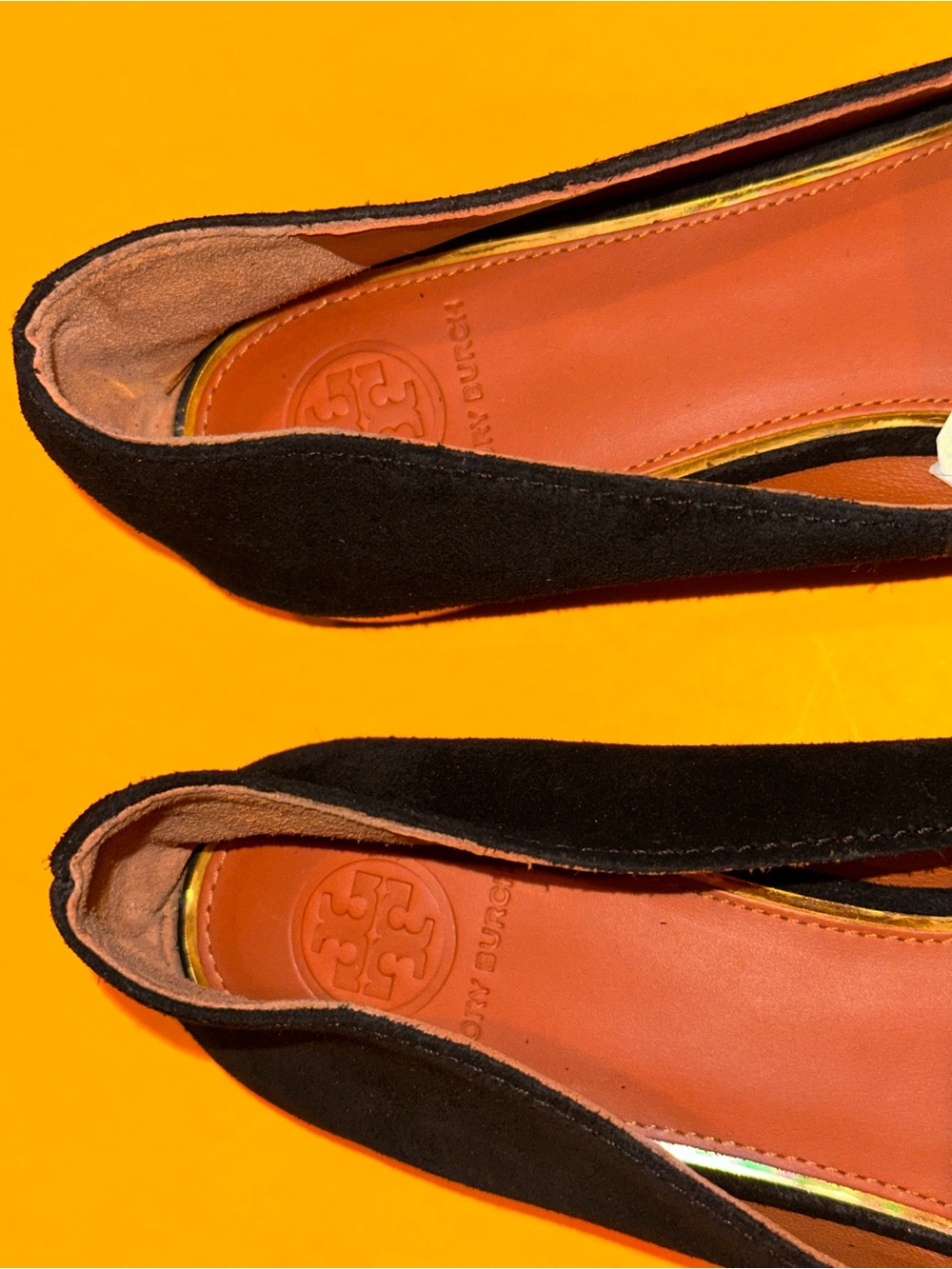 Tory Burch Miller Black Suede Loafers w/Gold Accent Size 8 M Slip-On - Picture 5 of 8